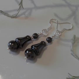 Heamotite Sterling Silver Earring Wires