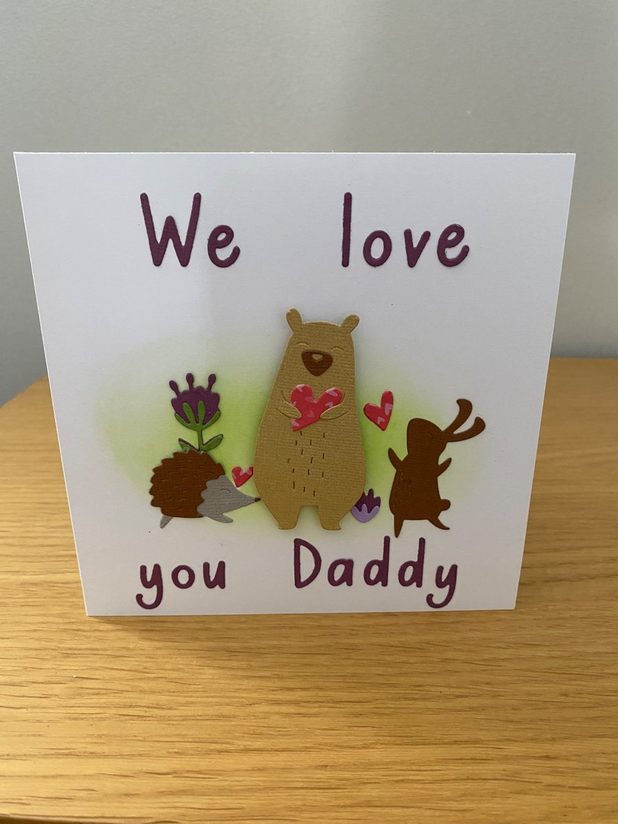 Handmade Father's Day Card  Woodland Animals