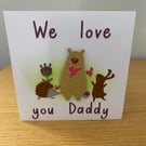Handmade Father's Day Card  Woodland Animals