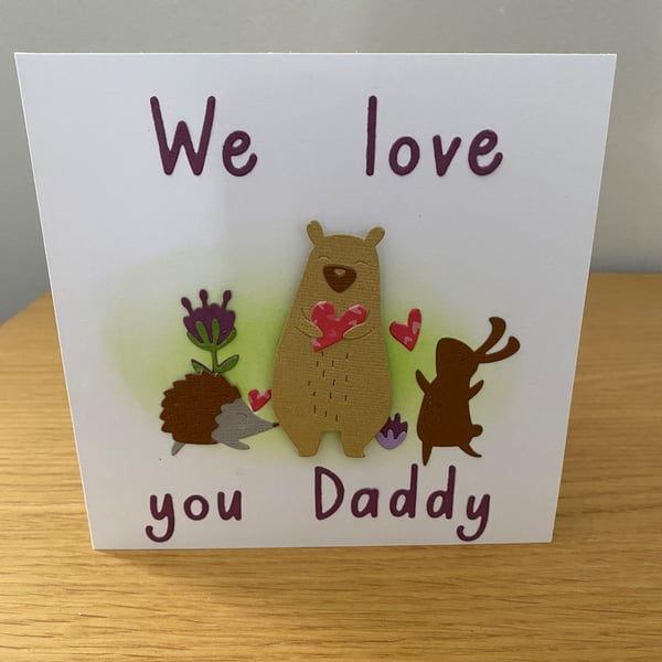 Handmade Father's Day Card  Woodland Animals