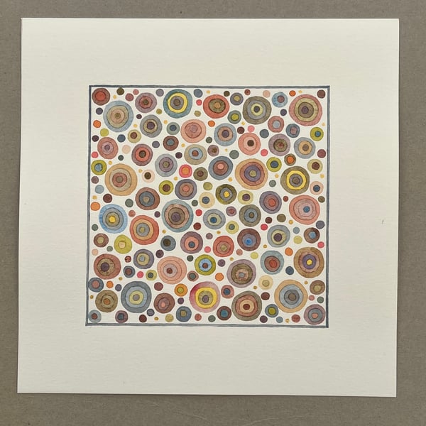 Watercolour circles pattern painting