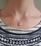 Recycled silver pebble pendant, Chunky silver nugget necklace - Image 4