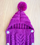 Hand Knitted Deep Pink Doll Cocoon With Buttons (A203) - Image 5