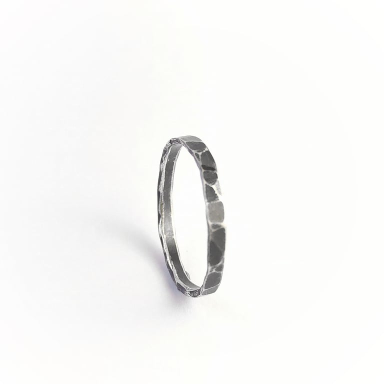 Sterling silver forged band