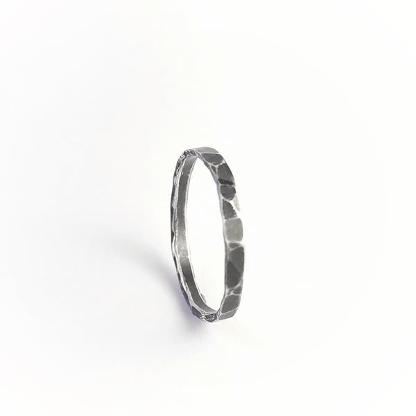 Sterling silver forged band
