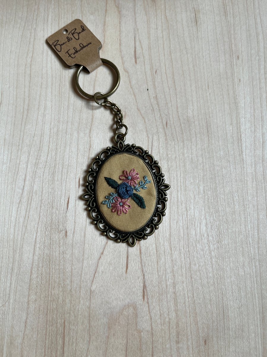 Floral Embroidery Keyring