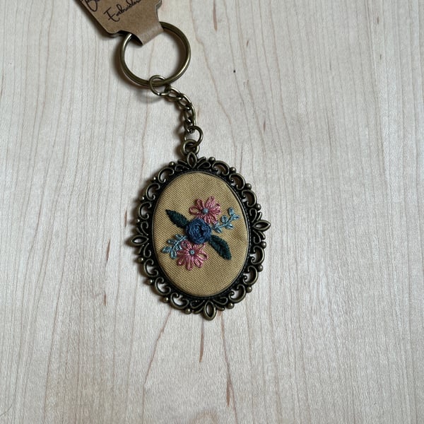 Floral Embroidery Keyring