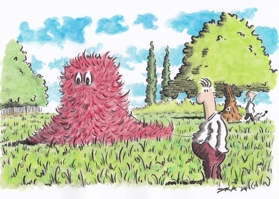 'Walking Terry' an A4 sized original artwork