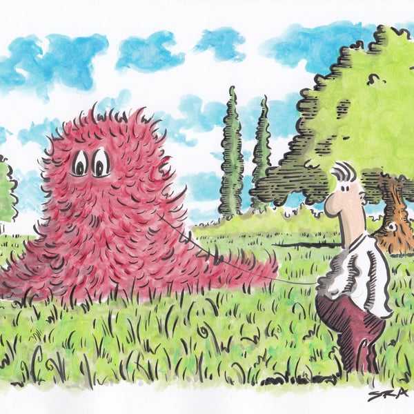 'Walking Terry' an A4 sized original artwork