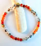 Carnelian And Dragon Vein Agate Bracelet - Handmade In Devon - Free UK P&P - Image 1