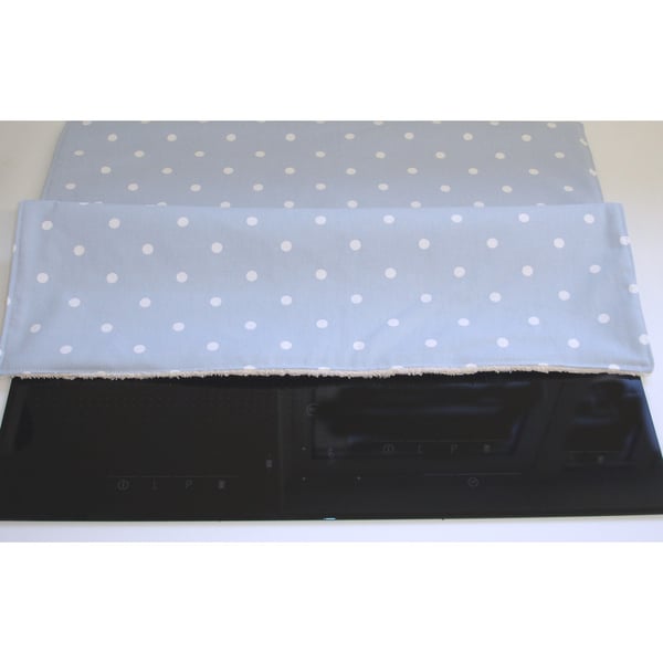 Induction Hob Mat Pad Cover Polka Dots Blue Electric Oven Kitchen Surface Saver