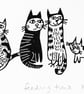 Feeding Time - lino print - Image 2