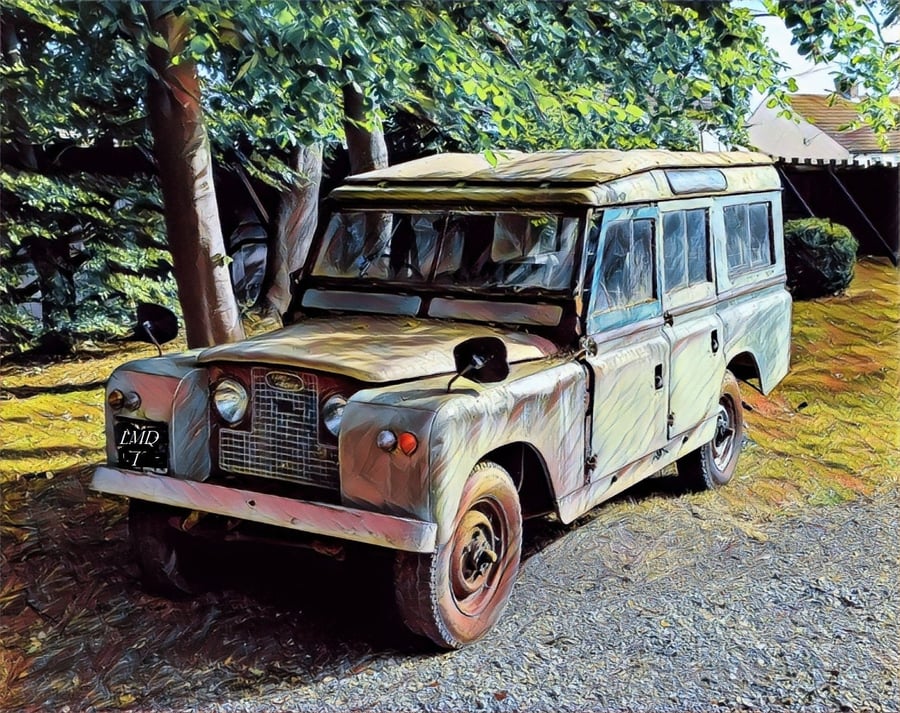 5"x7" blank greetings card. Landrover