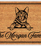 Bengal Cat Door Mat - Personalised Bengal Cat Welcome Mat - 3 Sizes