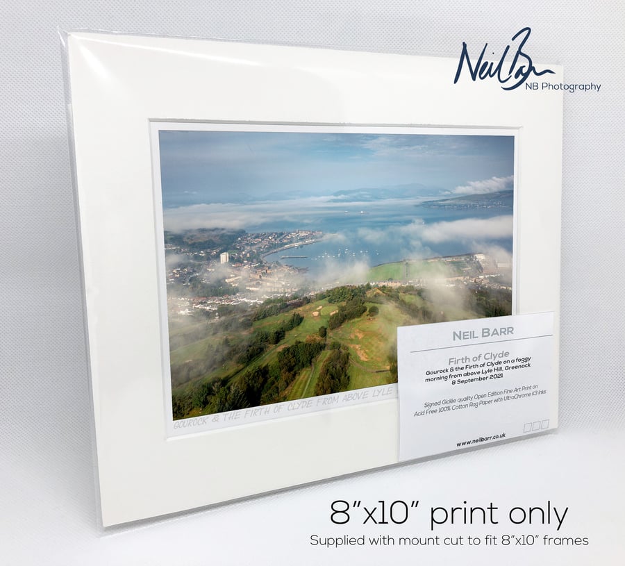 Gourock & Firth of Clyde from Lyle Hill - A5 (10" x 8") Unframed Print