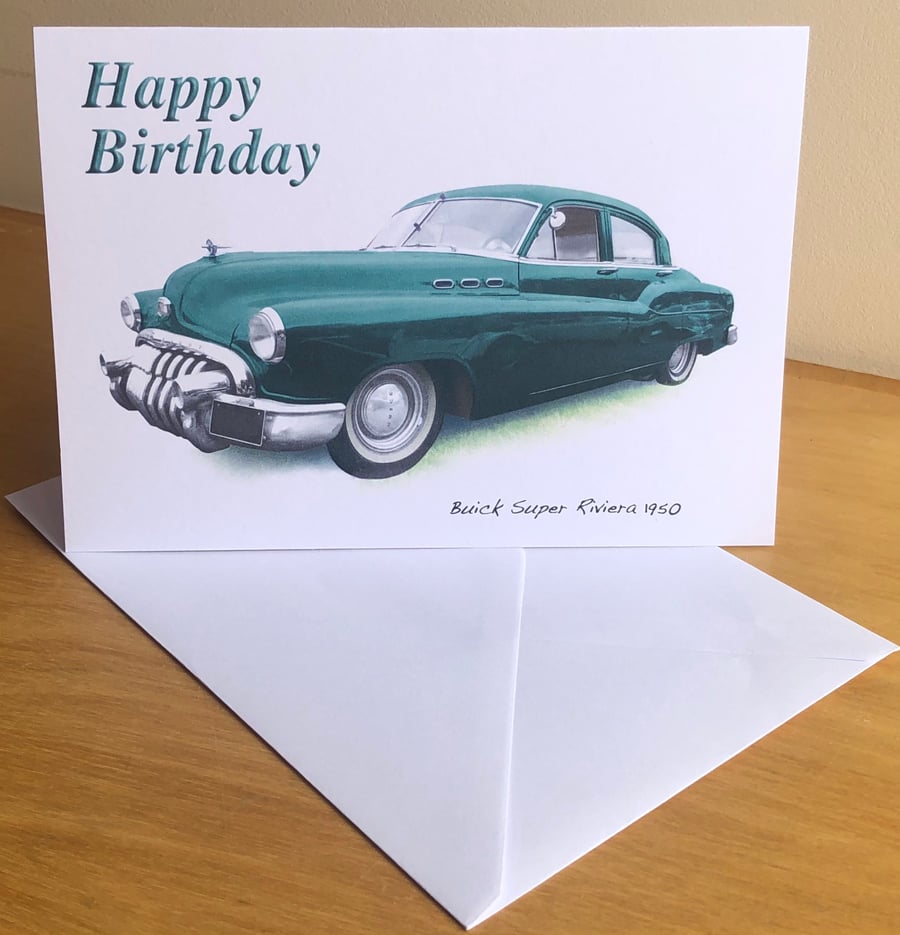 Buick Super Riviera 1950 - Birthday, Anniversary, Retirement, Plain Cards