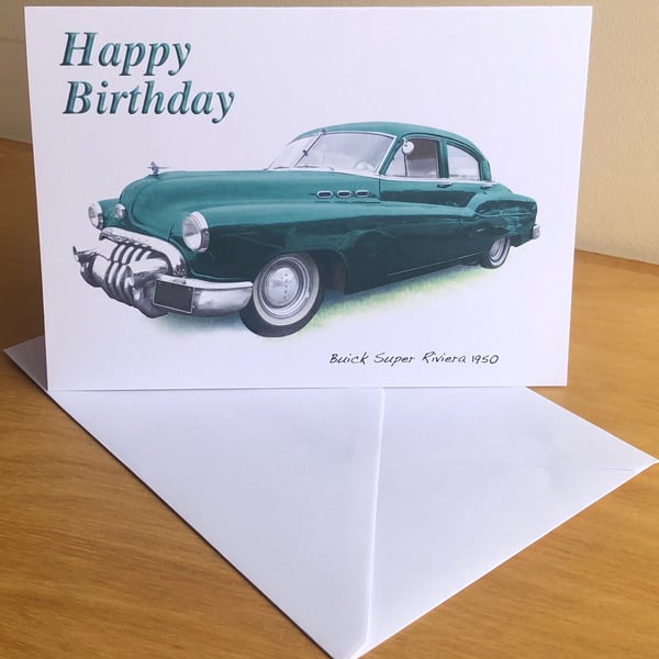 Buick Super Riviera 1950 - Birthday, Anniversary, Retirement, Plain Cards