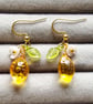 Dark yellow lemon dangle earrings  - Image 2