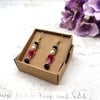 Pink Crystal Nutcracker Drop Earrings - Festive Ballet Christmas Jewellery