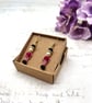 Pink Crystal Nutcracker Drop Earrings - Festive Ballet Christmas Jewellery