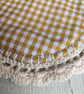 Set of four floral coasters with crochet edge. - Image 6