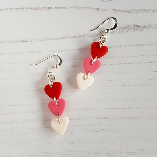 Hearts dangle stack Modern earrings