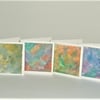 set of 4 hand painted gift cards ( ref F 570)