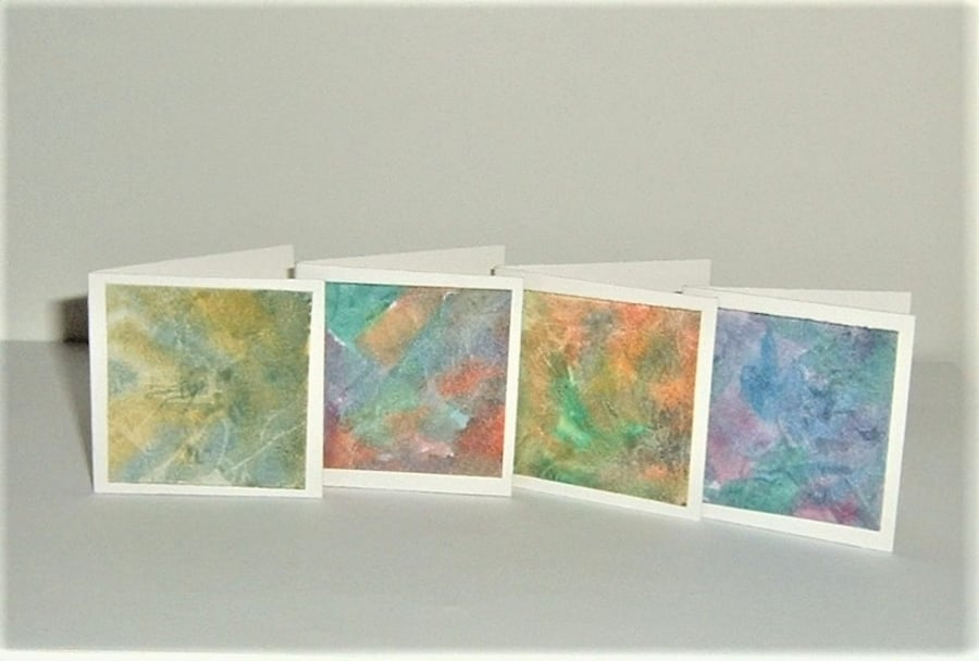 set of 4 hand painted gift cards ( ref F 570)