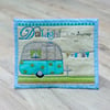 "Delight in the Journey' Mug Rug with Vintage Caravan Detail