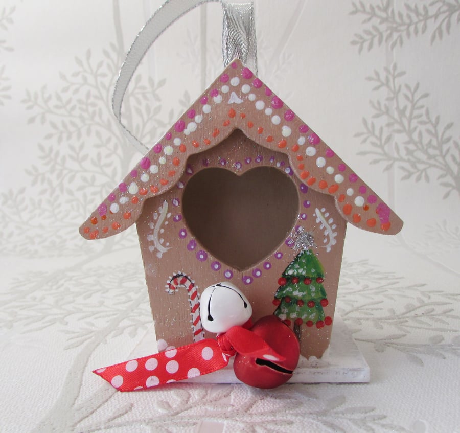 Hanging Gingerbread House Decoration for the Christmas Tree