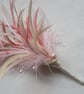 Pale Vintage Rose Pink & Ivory Crystal Regency Feather Sprig Headpiece Pin - Image 3