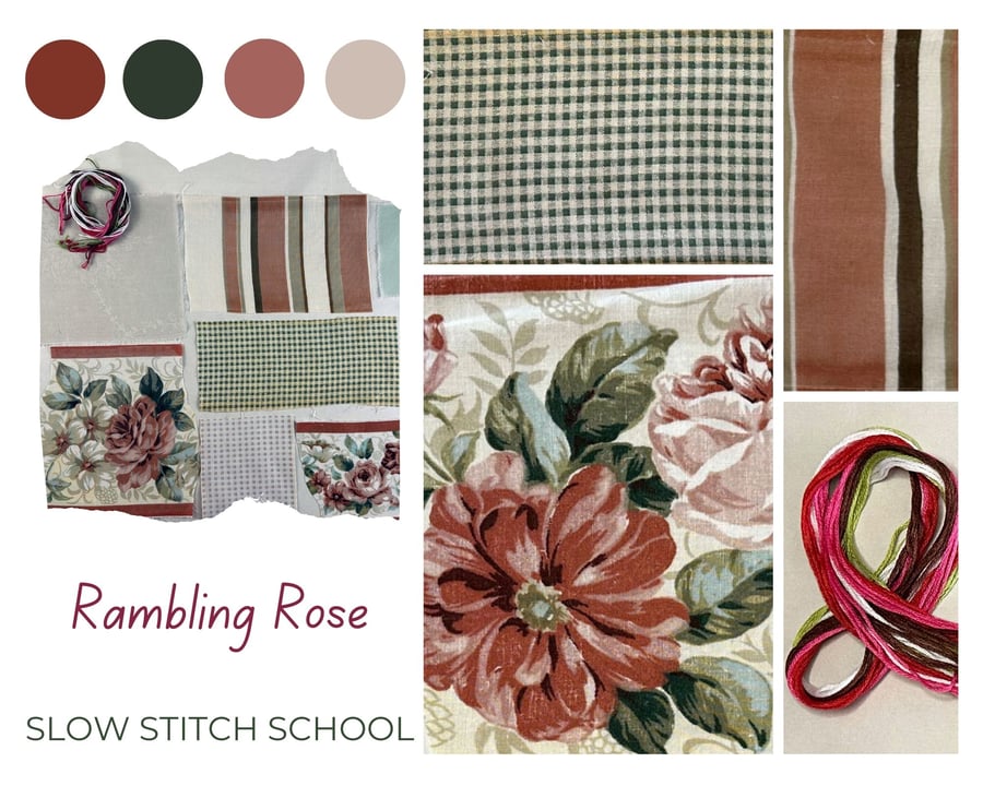 Slow Stitching Scroll Kit - Rambling Rose - perfectly imperfect