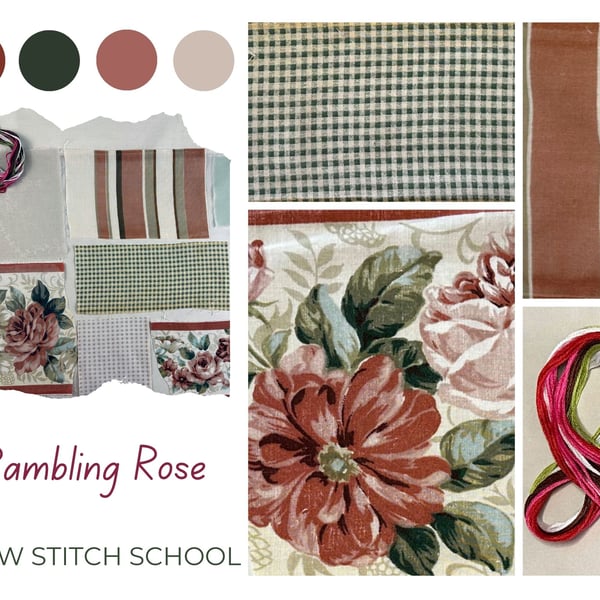 Slow Stitching Scroll Kit - Rambling Rose - perfectly imperfect