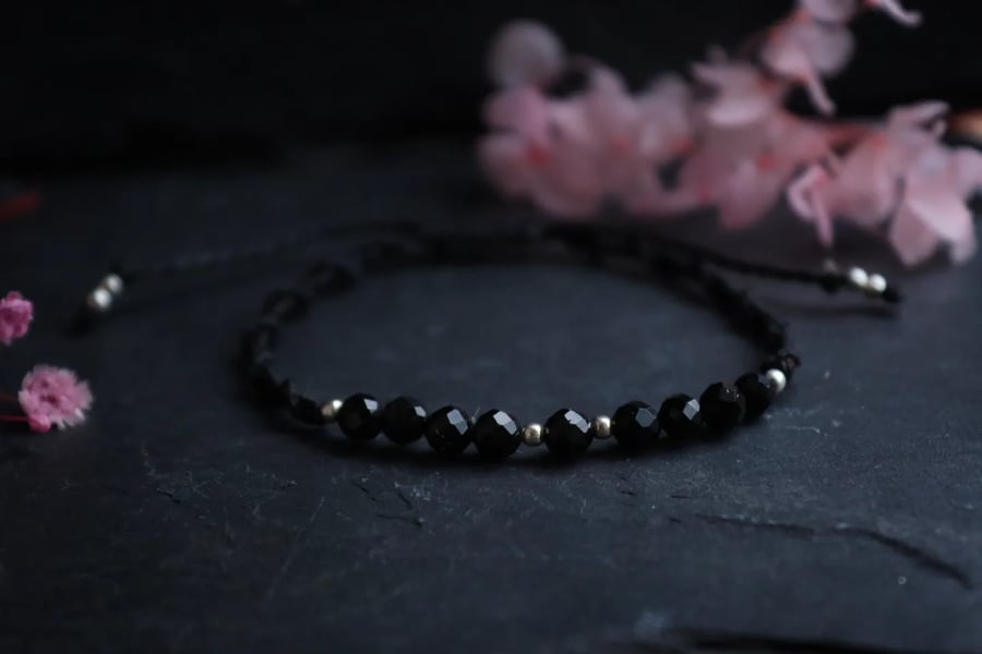 Women's bracelet with natural stones tourmaline 