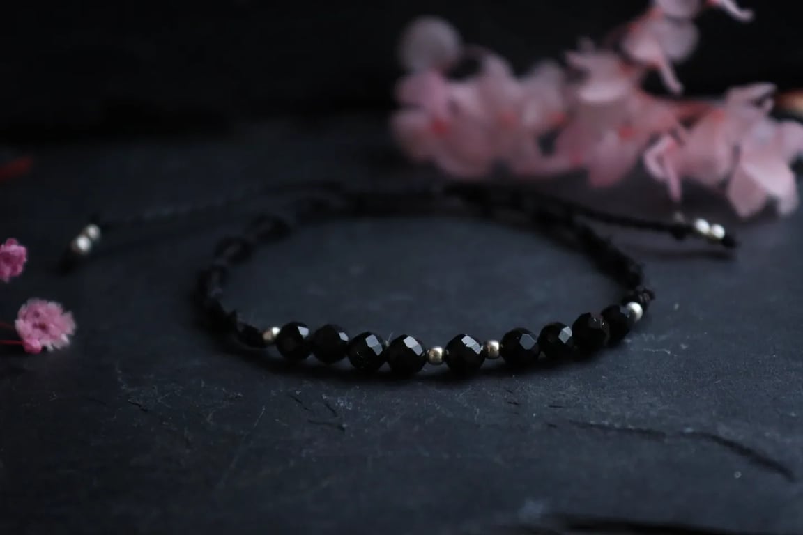 Women's bracelet with natural stones tourmaline 