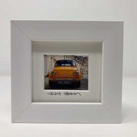 FIAT 500,  GLASGOW mini signed and framed print 