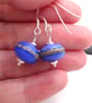 blue lampwork glass earrings - Image 3