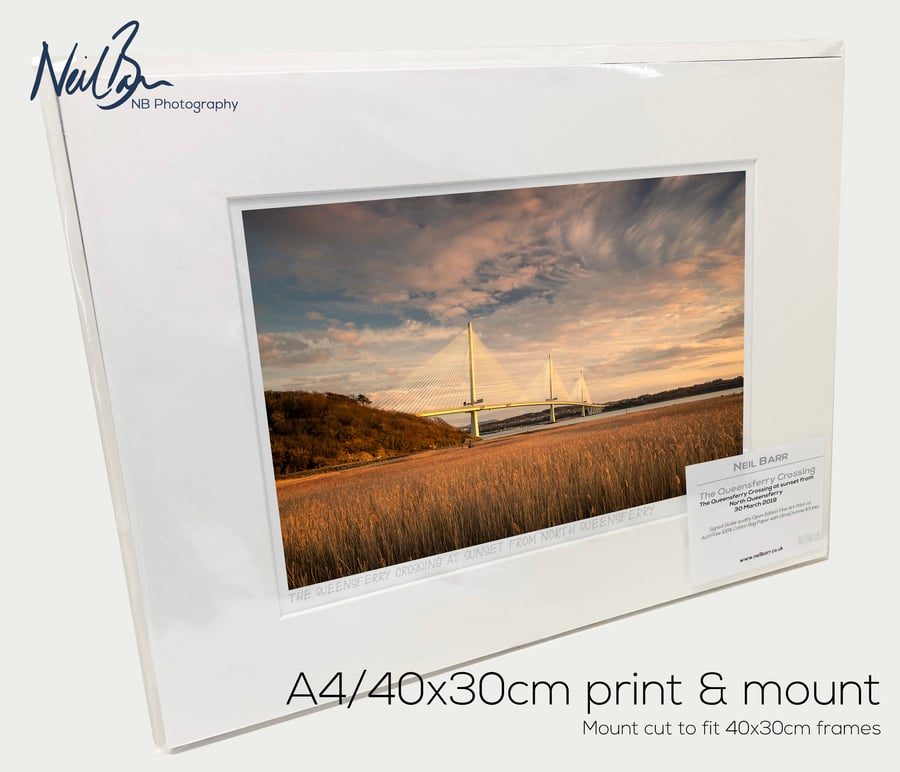 The Queensferry Crossing Forth Bridge Scotland - A4 (40x30cm) Unframed Print