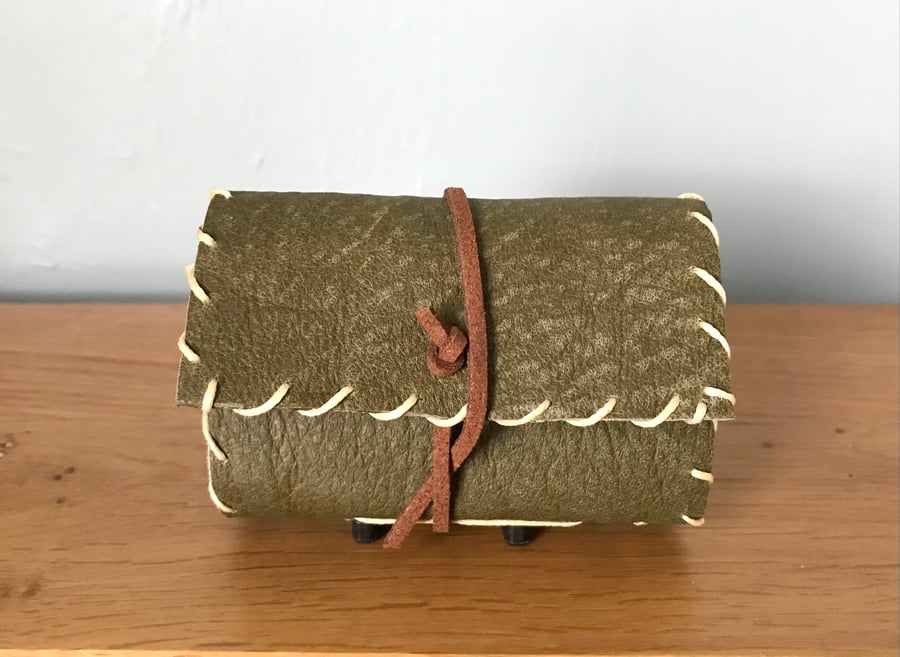 Miniature Green Handmade Leather notebook 
