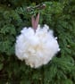  Large White pure wool Christmas baubles pet and children friendly