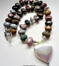 Designer Chunky Fancy Jasper & Peridot Necklace  - Image 3