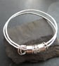 Double silver bangle set, Fidget bangle with spinner rings - Image 8