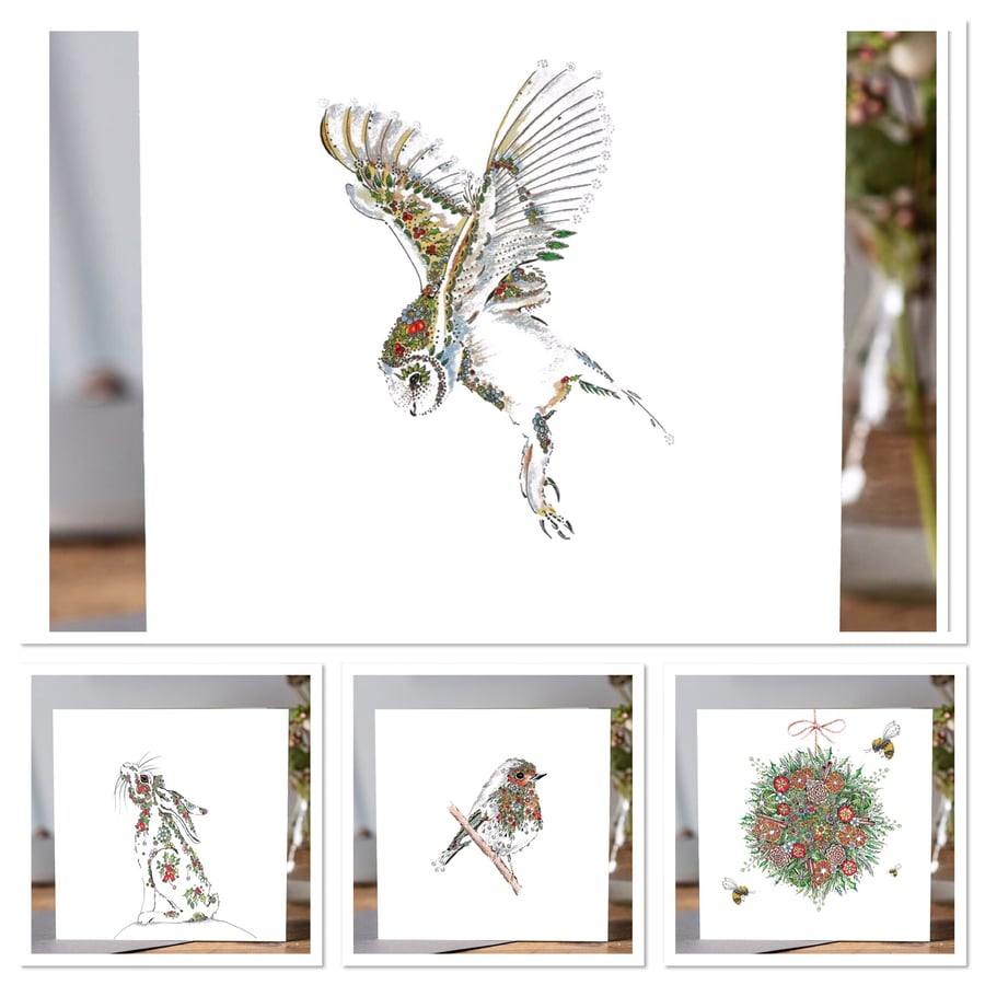 4 beautiful mixed Rosehip designs 