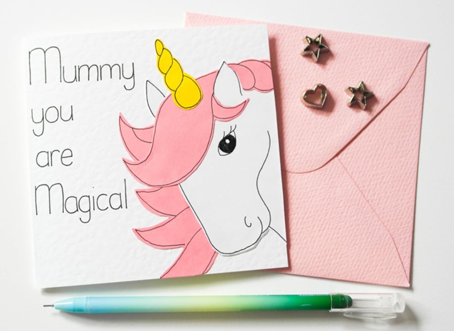 Mummy You Are Magical Unicorn Card, Mother's Day Card, Birthday Card For Mummy 