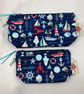 Seaside makeup bag, Nautical zip bag, 2 size options, Handmade - Image 7