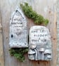House elf gravestones Rolo Windybottum III  parsnip ornament book end tombstones