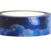 Moon, Twilight evening sky, Moon and Clouds Decorative Tape 10m, Journals, Cards