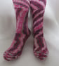 Hand-cranked Knitted Ribbed Wool Socks Size 6 to 7 - Image 1