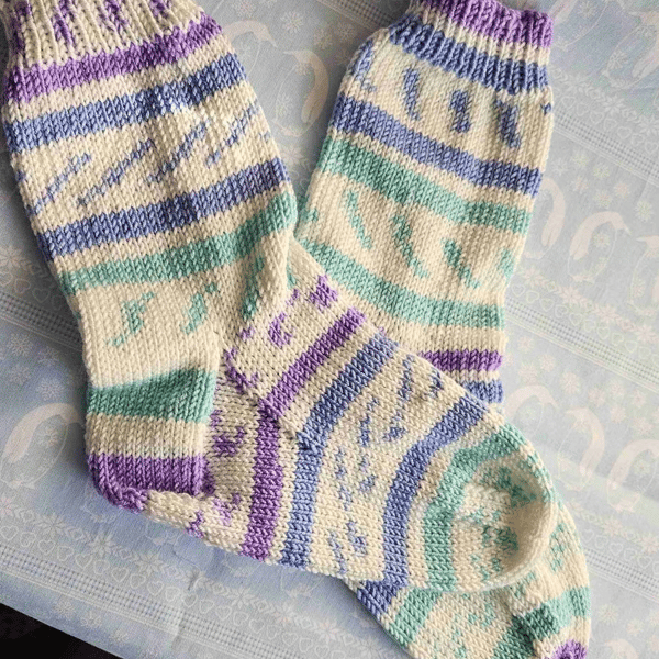  Hand Knitted socks, cosy toes. 