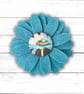 Flower Brooch,Turquoise Flower, Daisy, Flower Badge - Image 1